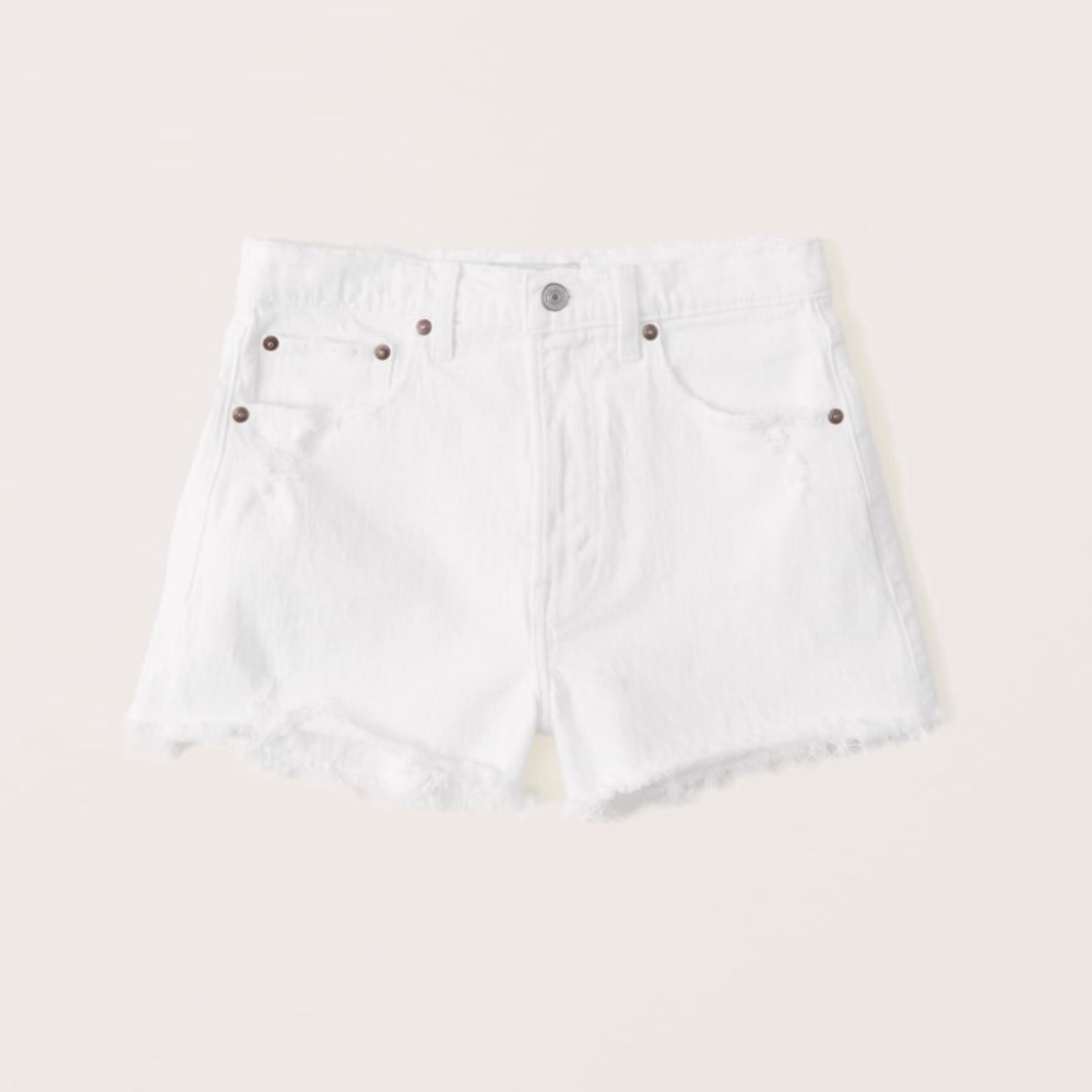 Abercrombie & Fitch Curve Love High Rise Denim Shorts 4" Short Size 29 / 8 White